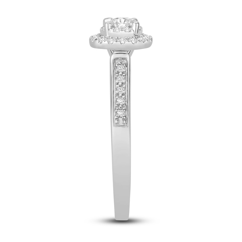 Main Image 6 of Diamond Bridal Set 1/2 ct tw Round-Cut 14K White Gold