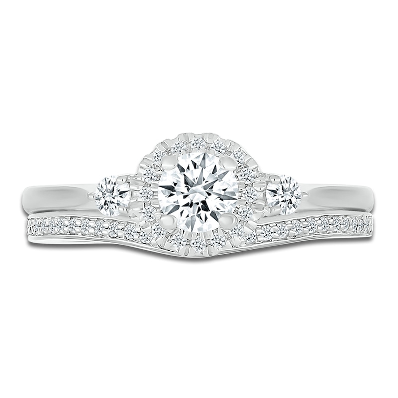 Main Image 2 of Diamond Bridal Set 5/8 ct tw Round-cut 14K White Gold