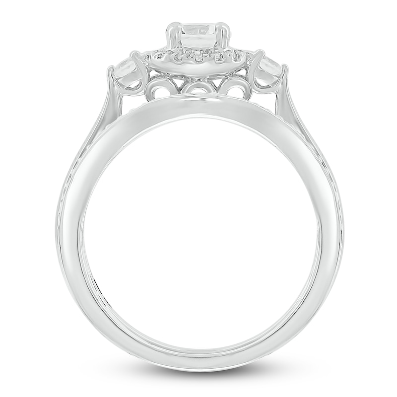 Main Image 3 of Diamond Bridal Set 5/8 ct tw Round-cut 14K White Gold