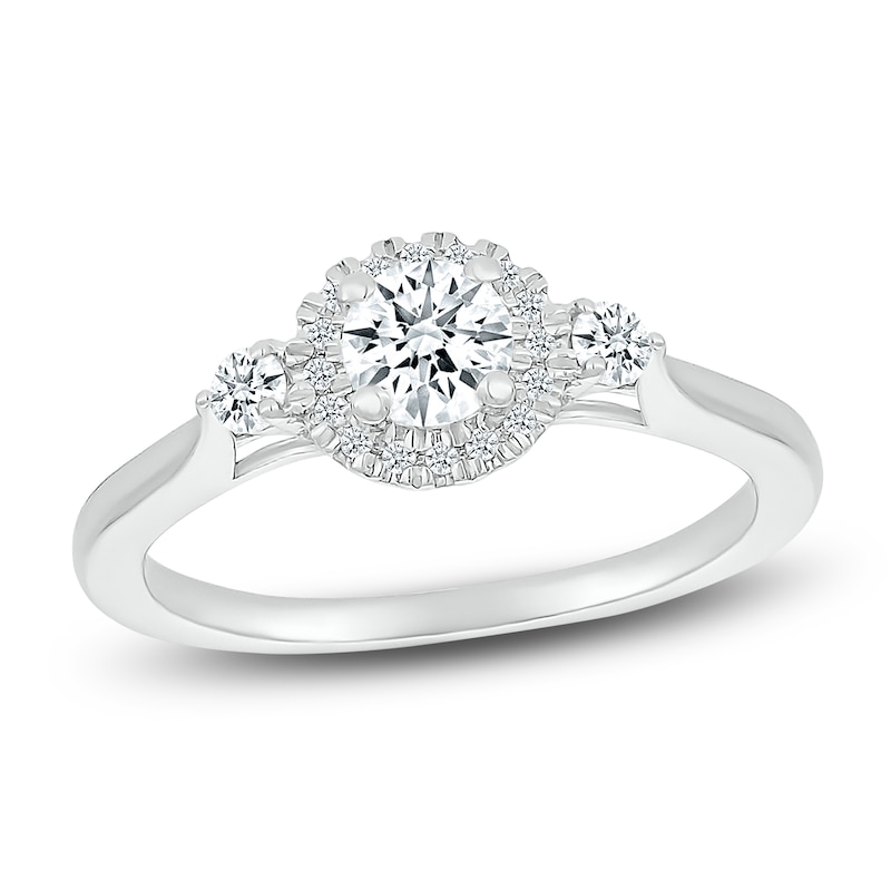 Main Image 5 of Diamond Bridal Set 5/8 ct tw Round-cut 14K White Gold