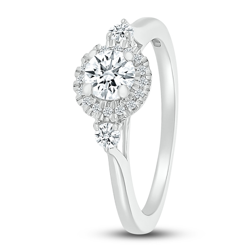 Main Image 8 of Diamond Bridal Set 5/8 ct tw Round-cut 14K White Gold