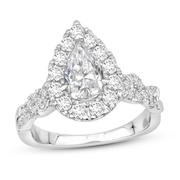 Diamond Engagement Ring 1 3/4 ct tw Round/Pear-shaped 14K White Gold