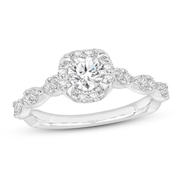 Diamond Engagement Ring 7/8 ct tw Round 14K White Gold