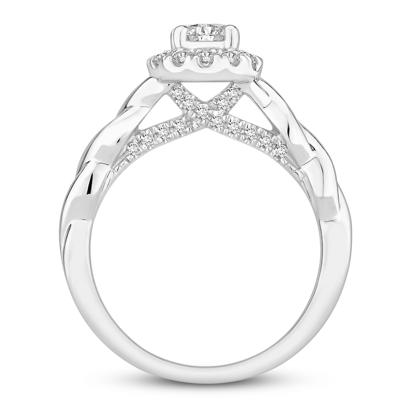 Main Image 2 of Diamond Engagement Ring 7/8 ct tw Round 14K White Gold