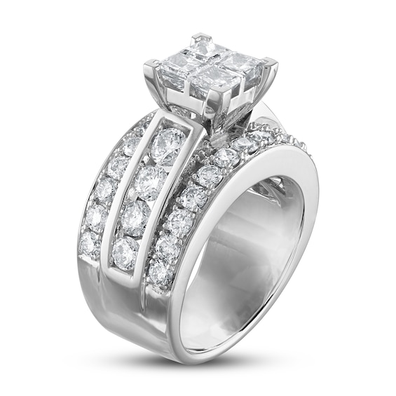 Diamond Engagement Ring 3 12 Ct Tw Princessround 14k White Gold Diamond Rings Diamonds Jared 7717