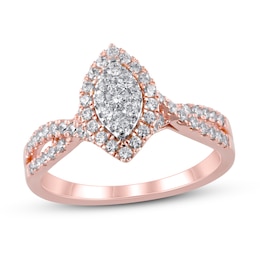 Diamond Engagement Ring 1/2 ct tw Round 14K Rose Gold