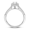 Thumbnail Image 2 of Diamond Engagement Ring 5/8 ct tw Cushion/Round 14K White Gold