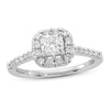 Thumbnail Image 0 of Diamond Engagement Ring 1 ct tw Cushion/Round 14K White Gold