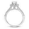 Thumbnail Image 2 of Diamond Engagement Ring 1 ct tw Cushion/Round 14K White Gold