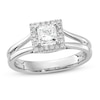 Thumbnail Image 1 of Diamond Engagement Ring 1/2 ct tw Princess/Round 14K White Gold