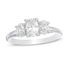 Thumbnail Image 0 of Lab-Created Diamond 3-Stone Engagement Ring 1-1/2 ct tw Oval 14K White Gold
