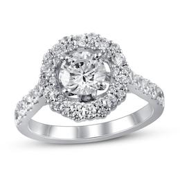 Diamond Engagement Ring 2 ct tw Round 14K White Gold