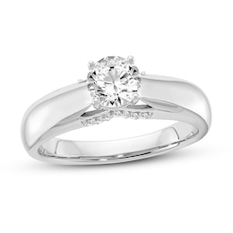 Diamond Solitaire Engagement Ring 1/2 ct tw Round 14K White Gold