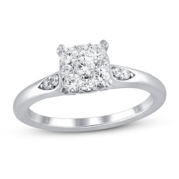 Diamond Engagement Ring 1/2 ct tw Round 14K White Gold