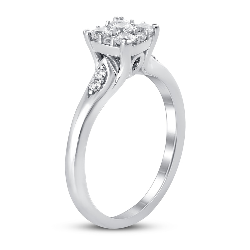 Main Image 2 of Diamond Engagement Ring 1/2 ct tw Round 14K White Gold