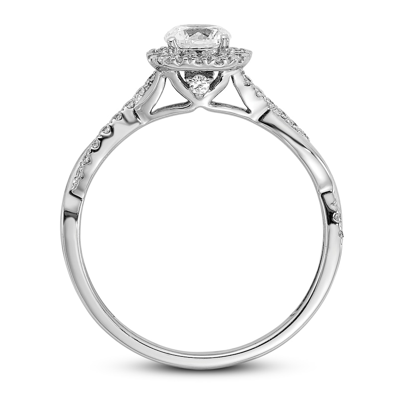 Diamond Engagement Ring 5/8 ct tw Round 14K White Gold
