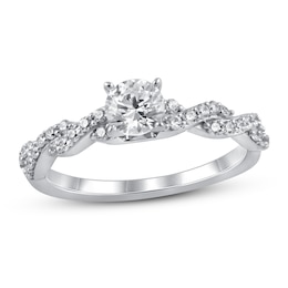 Diamond Engagaement Ring 3/4 ct tw Round 14K White Gold