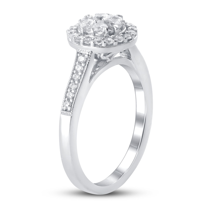 Diamond Engagement Ring 5/8 ct tw Round 14K White Gold