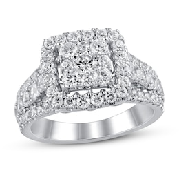 Diamond Engagement Ring 2 ct tw Round 14K White Gold