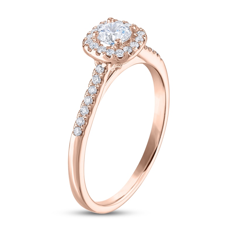 Main Image 2 of Diamond Engagement Ring 3/8 ct tw Round 14K Rose Gold