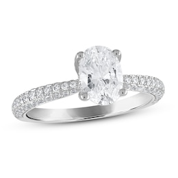 Diamond Engagement Ring 1-1/2 ct tw Oval/Round 14K White Gold