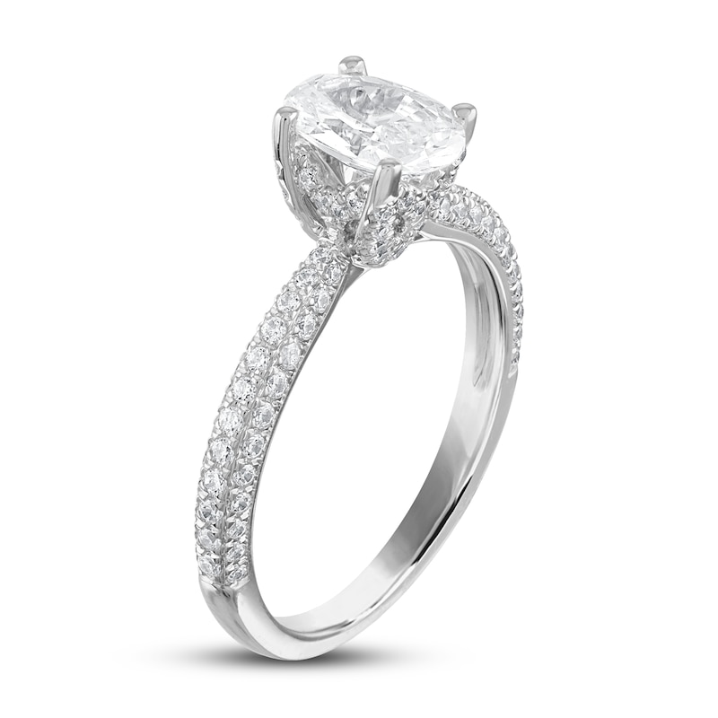 Main Image 2 of Diamond Engagement Ring 1-1/2 ct tw Oval/Round 14K White Gold