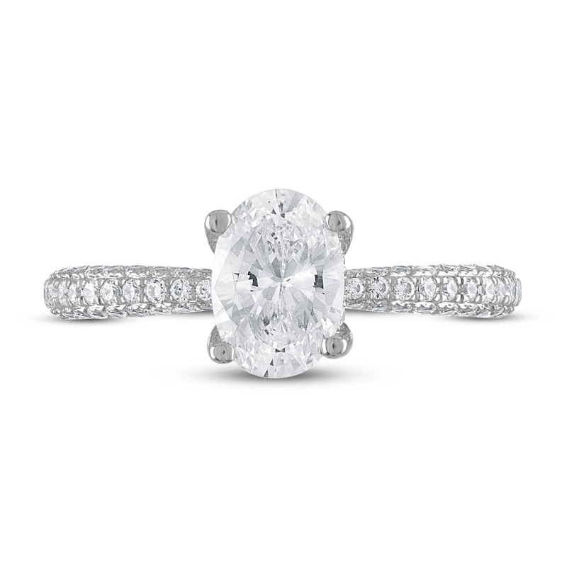 Main Image 3 of Diamond Engagement Ring 1-1/2 ct tw Oval/Round 14K White Gold