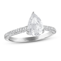 Diamond Engagement Ring 1-1/4 ct tw Pear-shaped/Round 14K White Gold