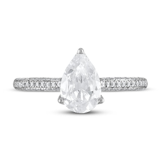 Diamond Engagement Ring 1-1/4 ct tw Pear-shaped/Round 14K White Gold ...