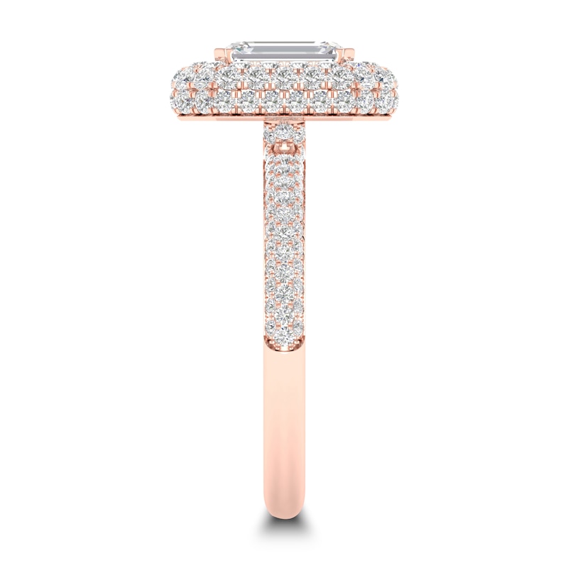 Main Image 2 of Diamond Ring 1-1/2 ct tw Emerald-cut 14K Rose Gold