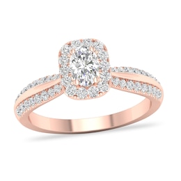 Diamond Ring 3/4 ct tw Round-cut 14K Rose Gold