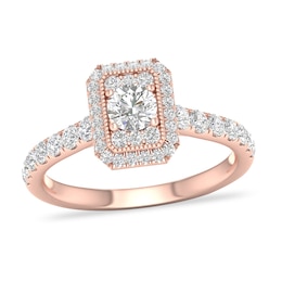 Diamond Ring 3/4 ct tw Round-cut 14K Rose Gold