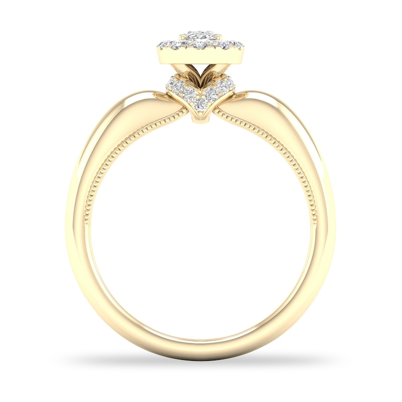 Diamond Ring 1/2 ct tw Oval/Round-cut 14K Yellow Gold