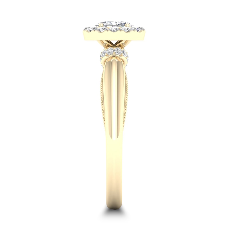 Diamond Ring 1/2 ct tw Oval/Round-cut 14K Yellow Gold