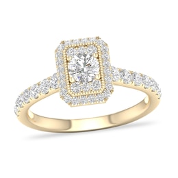 Diamond Ring 3/4 ct tw Round-cut 14K Yellow Gold