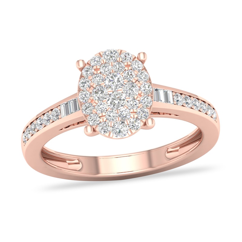 Main Image 1 of Diamond Ring 1/3 ct tw Round-cut 14K Rose Gold