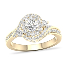 Diamond Ring 1 ct tw Round-cut 14K Yellow Gold