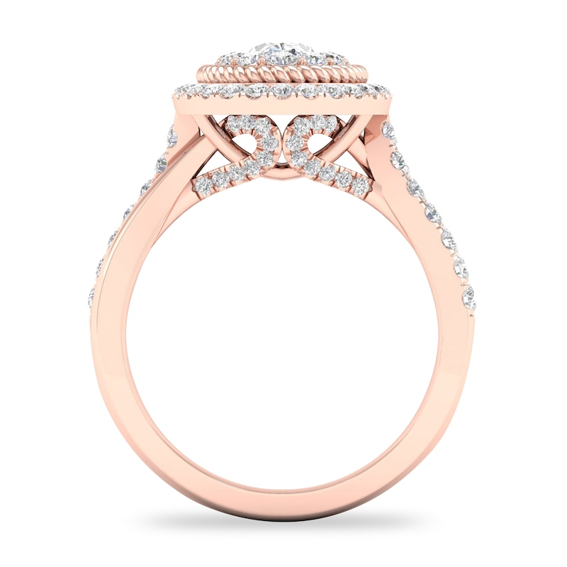 Diamond Ring 1-1/5 ct tw Round-cut 14K Rose Gold