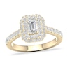 Thumbnail Image 0 of Diamond Ring 1 ct tw Emerald/Round-cut 14K Yellow Gold