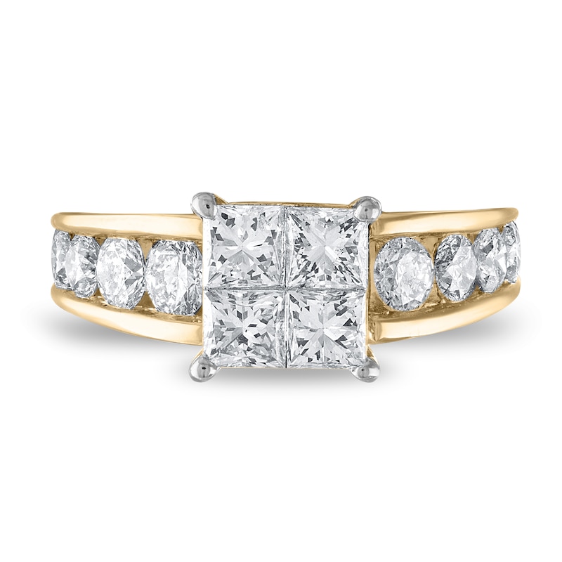 Main Image 2 of Diamond Engagement Ring 2-1/2 ct tw Princess/Round 14K Yellow Gold