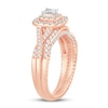 Thumbnail Image 2 of Diamond Bridal Set 1 ct tw Princess/Round-cut 14K Rose Gold