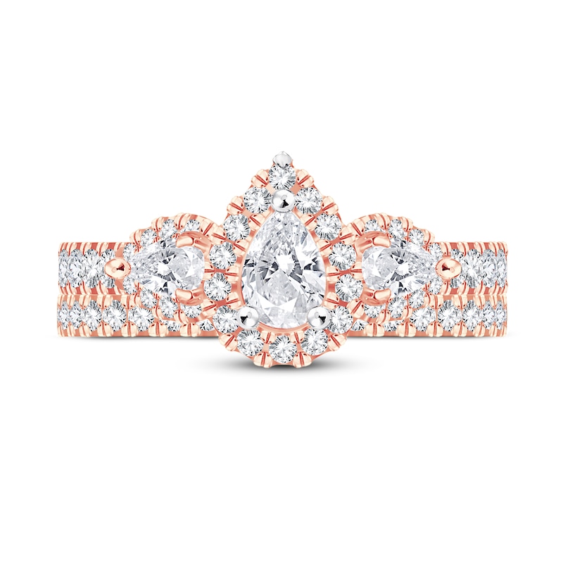 Diamond Bridal Set 2 ct tw Pear-shaped/Round-cut 14K Rose Gold