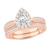 Thumbnail Image 1 of Diamond Bridal Set 1ct tw Pear-shaped/Round-cut 14K Rose Gold