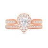 Thumbnail Image 3 of Diamond Bridal Set 1ct tw Pear-shaped/Round-cut 14K Rose Gold