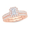 Thumbnail Image 1 of Diamond Bridal Set 1 ct tw Emerald/Round-cut 14K Rose Gold