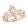 Thumbnail Image 1 of Diamond Bridal Set 1 ct tw Pear-shaped/Round-cut 14K Rose Gold