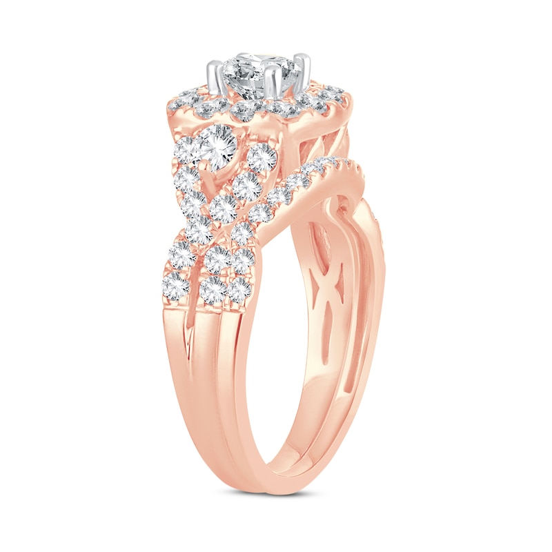 Main Image 2 of Diamond Bridal Set 2 ct tw Round-cut 14K Rose Gold