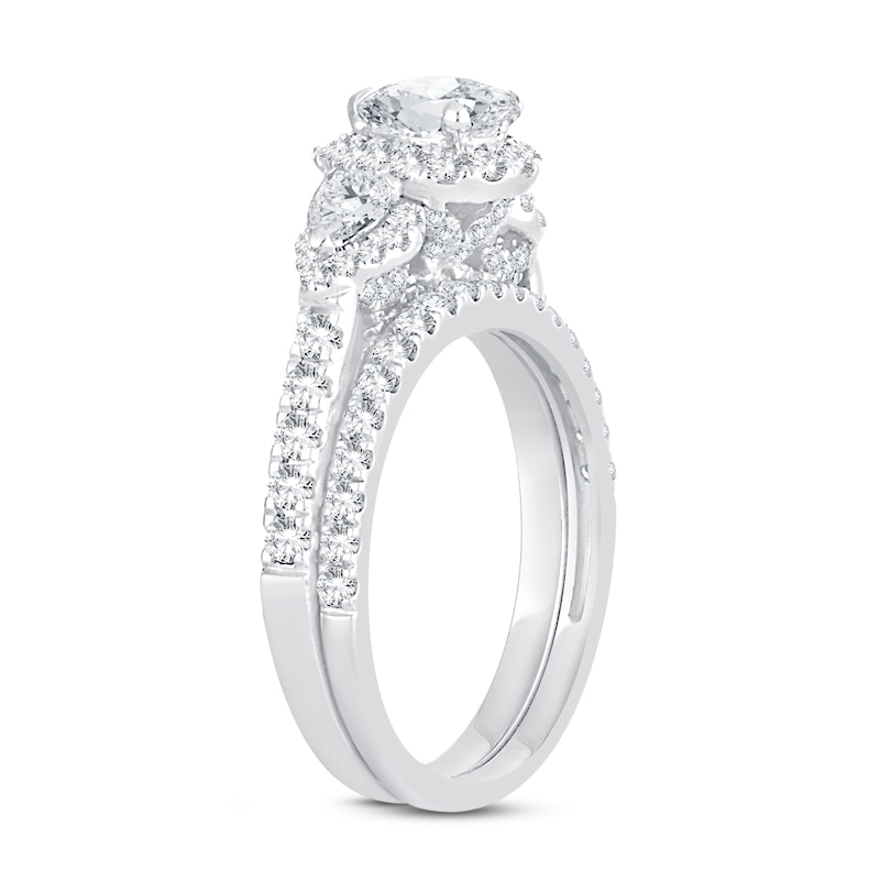 Diamond Bridal Set 2 ct tw Pear-shaped/Round-cut 14K White Gold