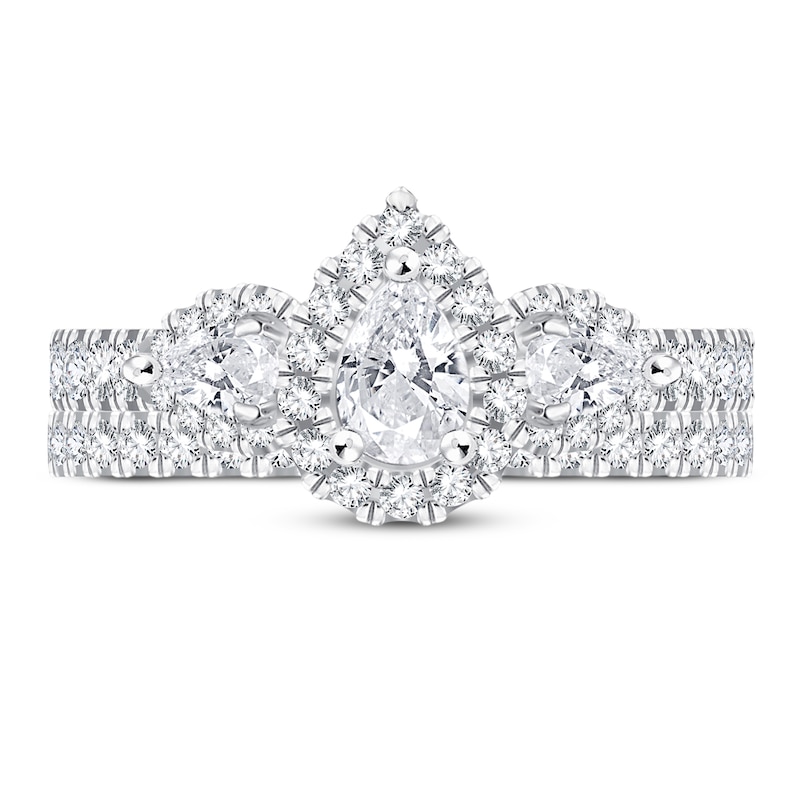 Diamond Bridal Set 2 ct tw Pear-shaped/Round-cut 14K White Gold | Jared