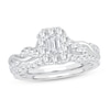 Thumbnail Image 0 of Diamond Bridal Set 1 ct tw Emerald/Round-cut 14K White Gold